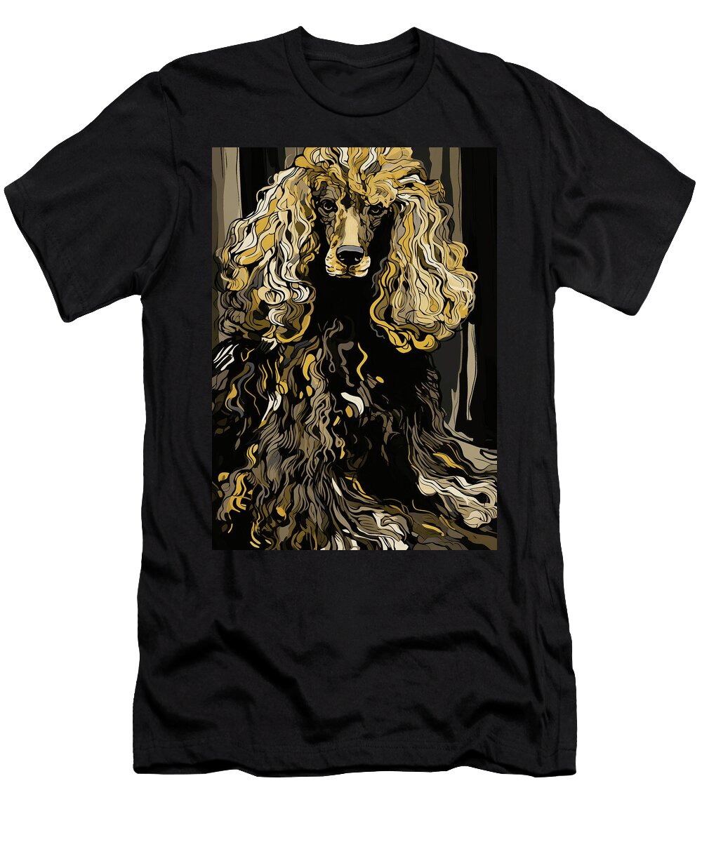 Gold Splash Poodle Dog 01 Eartha Vandenstein Eartha Vandenstein T-Shirt