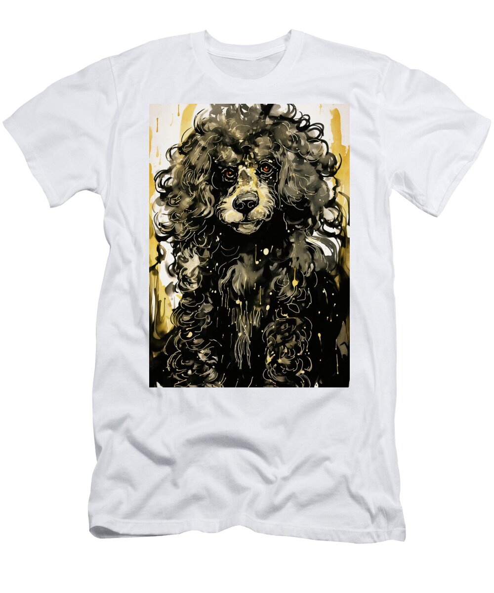 Gold Splash Poodle Dog 02 Eartha Vandenstein Eartha Vandenstein T-Shirt