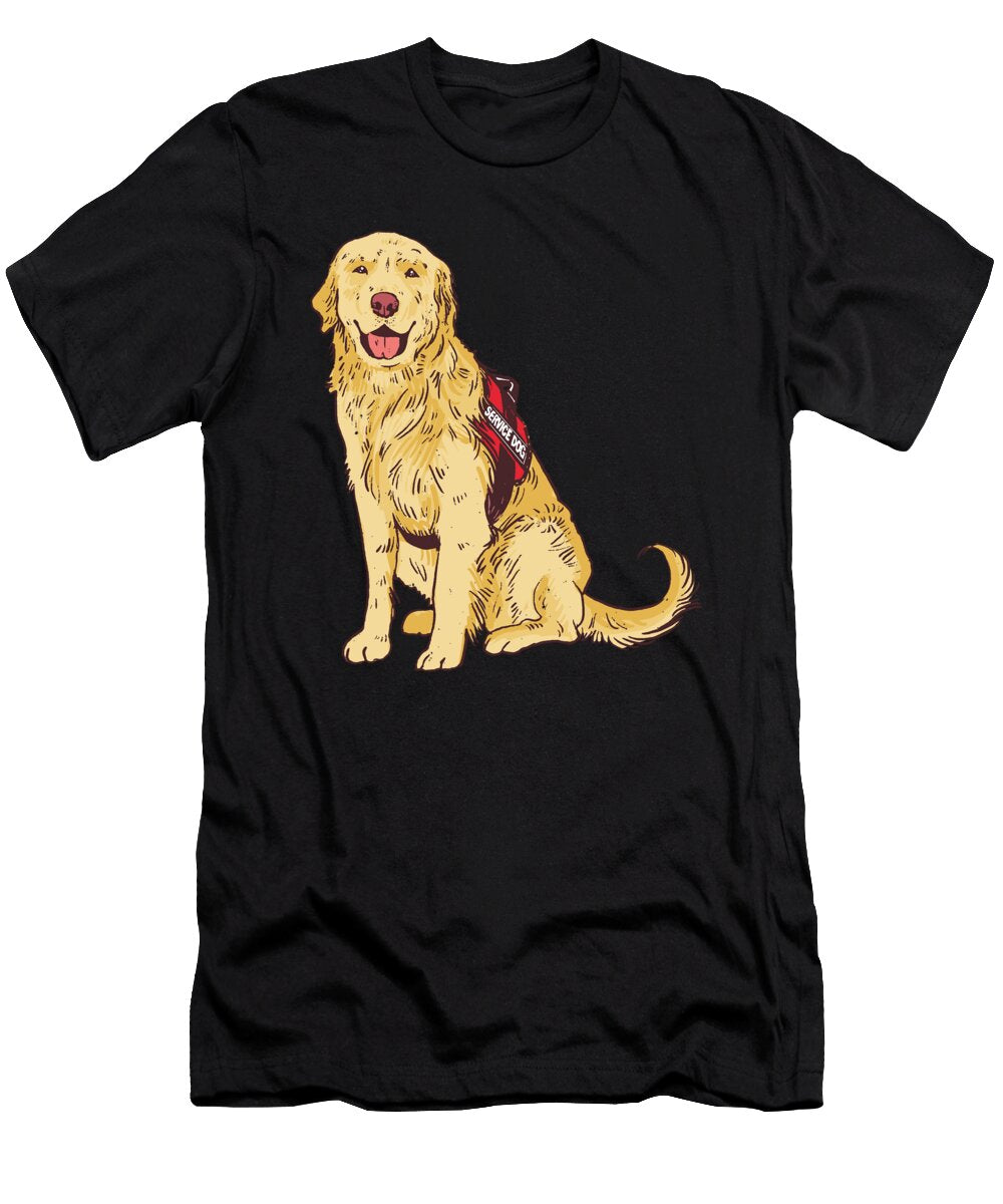 Golden Retriever Service Dog Gifts Licensed Art T-Shirt