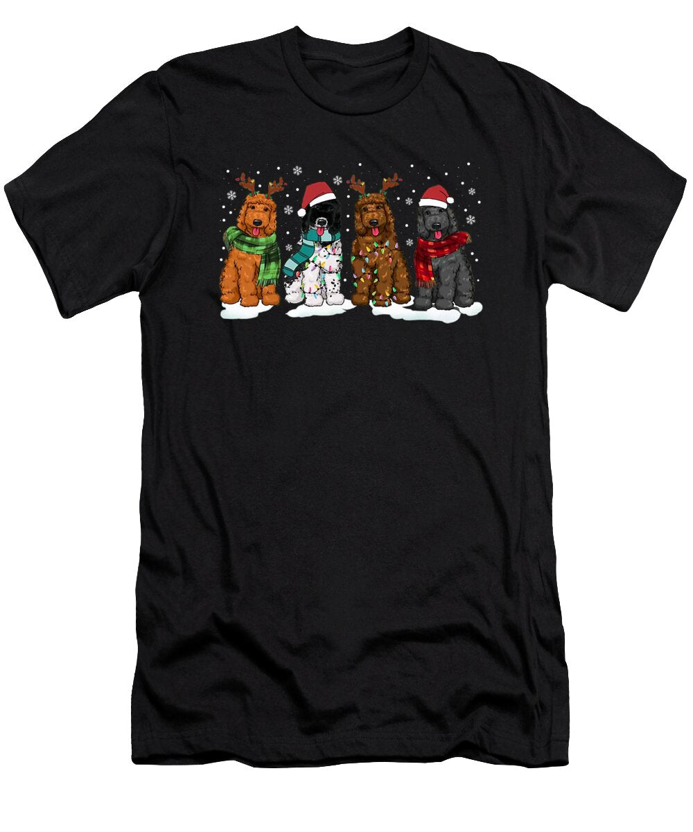 Goldendoodle Dogs Christmas Lights Golden Doodle Yah Lishr T-Shirt