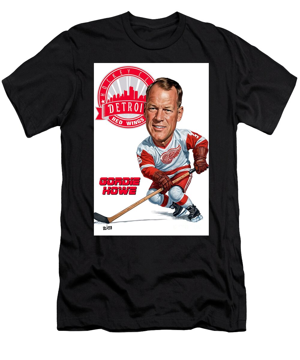 Gordie Howe Caricature 1 Robert Williams T-Shirt