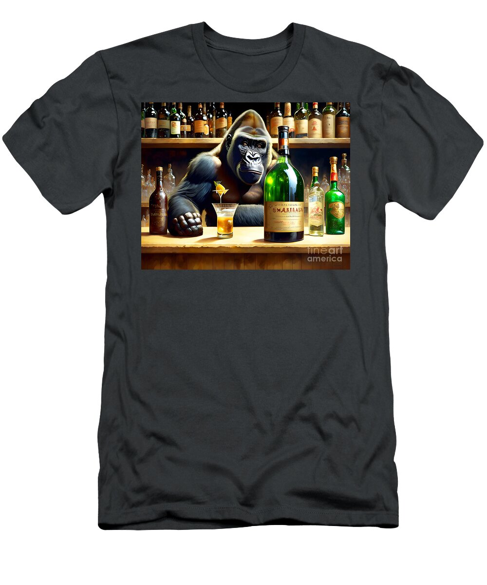 Gorilla After a Tough Day At the Zoo 20230202e Wingsdomain Art and Photography T-Shirt