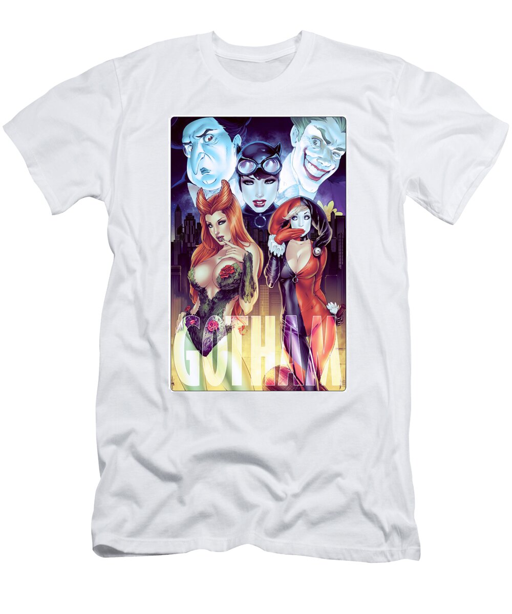 Gotham Villains Portrait Matcha Coffe T-Shirt