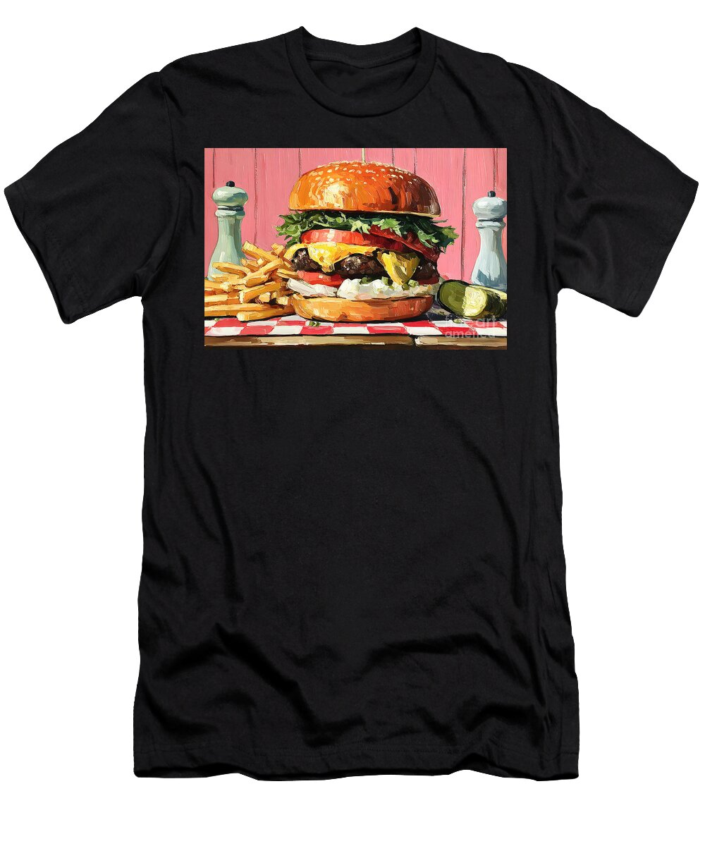Gourmet Cheeseburger and Fries Olfactoart Studio T-Shirt