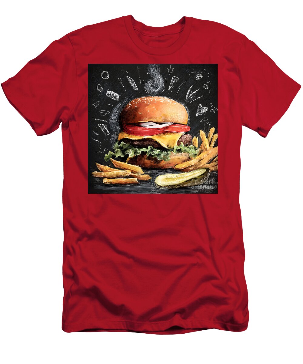 Gourmet Cheeseburger with Fries Olfactoart Studio T-Shirt