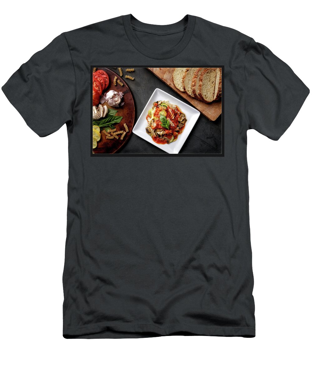 Gourmet Pasta Dish with Fresh Ingredients Cris J Duncan T-Shirt