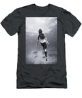 Graceful Woman Swimming Underwater Towards the Surface Light Black and White Dmr Filho T-Shirt
