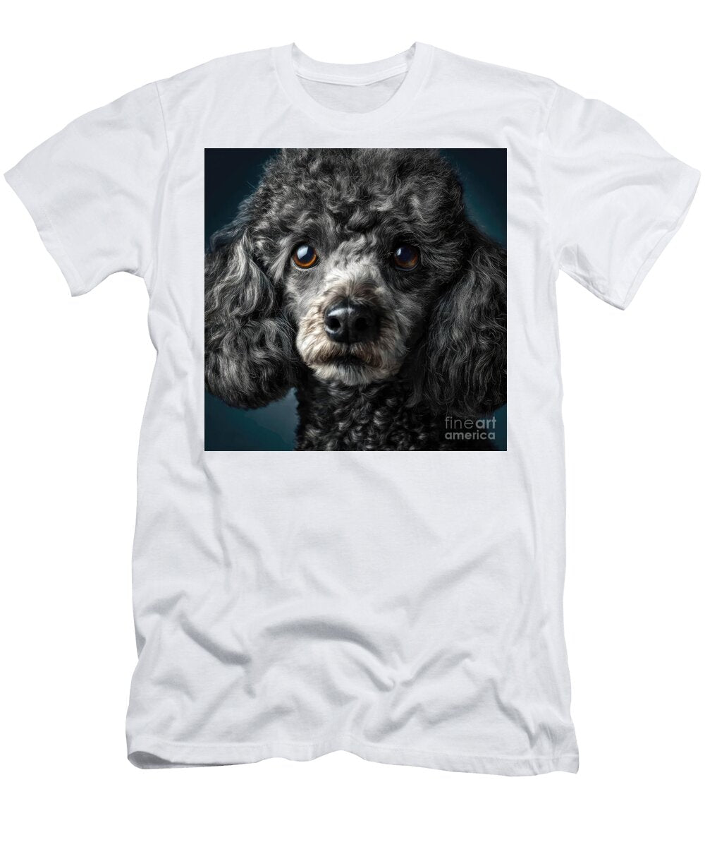 Gray Miniature Poodle Portrait Elisabeth Lucas T-Shirt