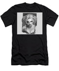 Grayscale Portrait of Female Comic Character with Pigtails Matcha Coffe T-Shirt
