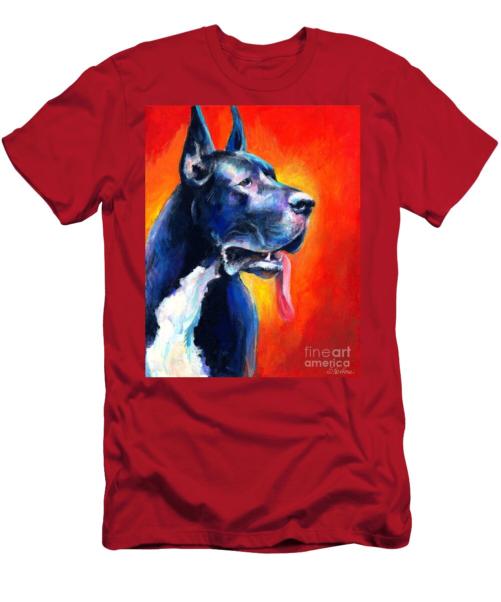 Great Dane Dog Portrait Svetlana Novikova T-Shirt