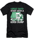 Great Days Start with a Good Dump Humor Garbage Truck Crazy Squirrel T-Shirt