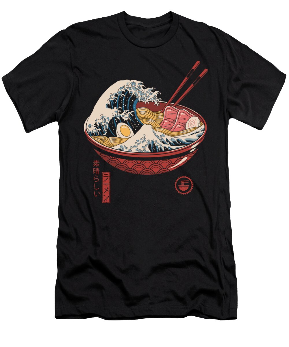 Great Ramen Wave Coastal Beauty in Urban Oasis Dnt Prints T-Shirt