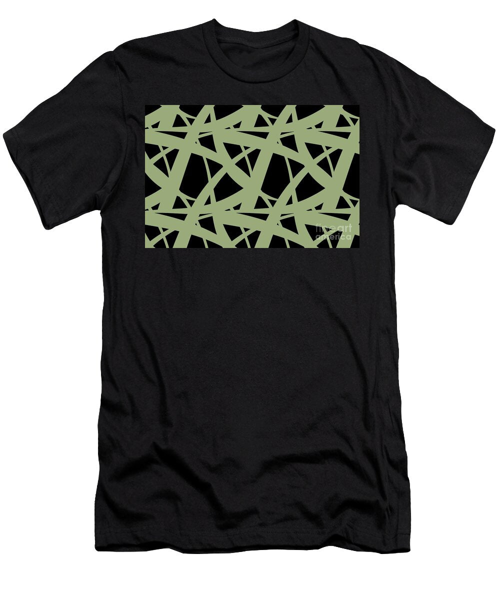 Green and Black Abstract Mosaic Pattern 3 Petite Pattern Minimal Graphic Designs T-Shirt