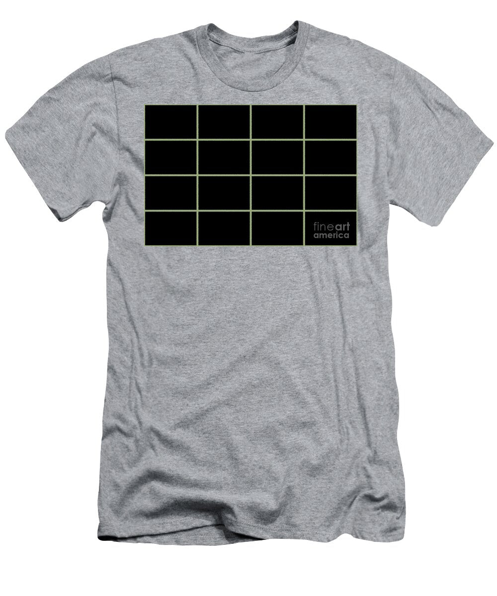 Green and Black Sponge Paint Thin Check Pattern Petite Pattern Minimal Graphic Designs T-Shirt