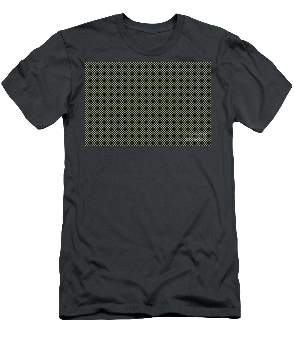 Green and Black Uniform Tiny Polka Dot Pattern 1 Petite Pattern Minimal Graphic Designs T-Shirt