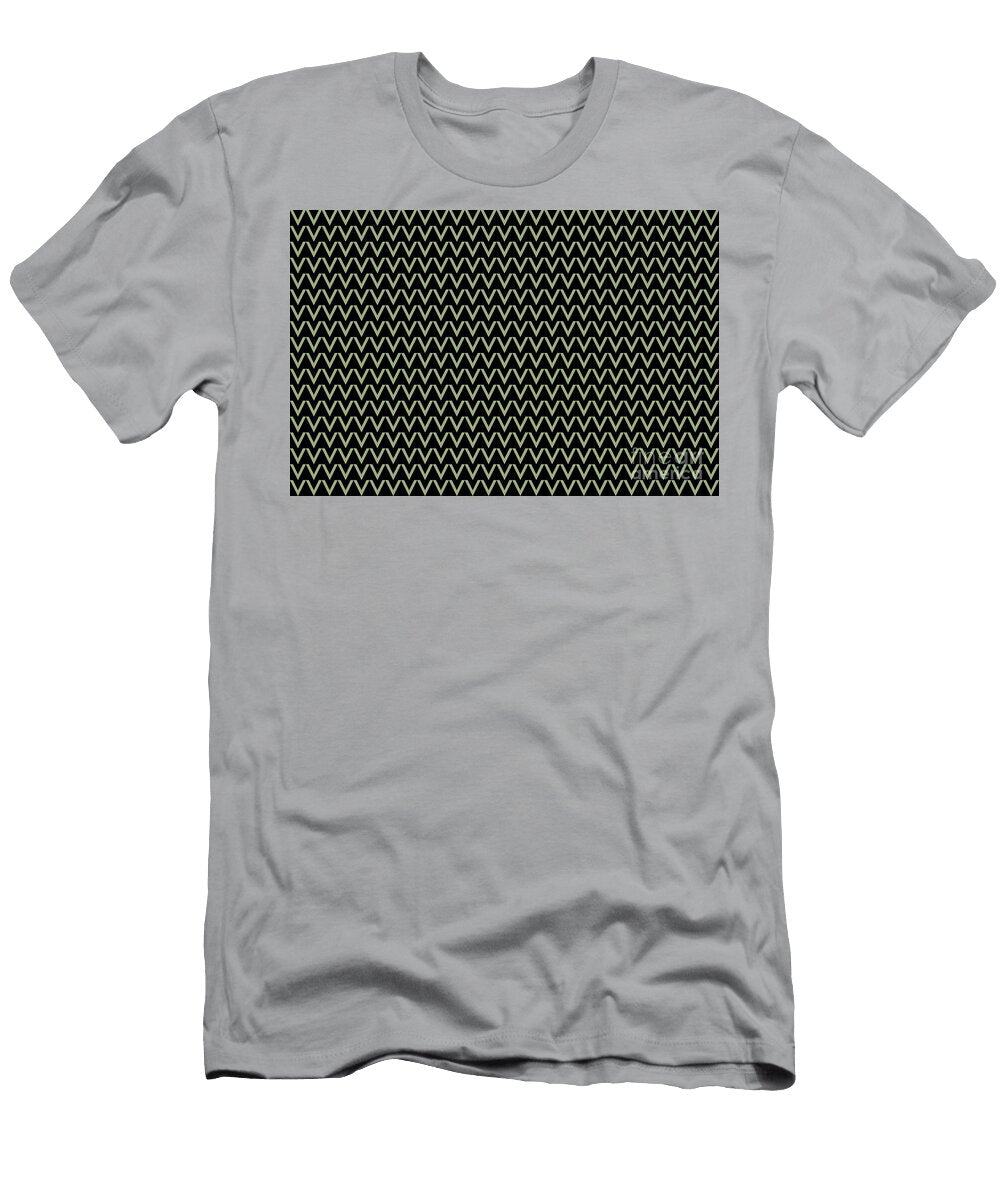 Green and Black V Shape Horizontal Chevron Pattern Petite Pattern Minimal Graphic Designs T-Shirt