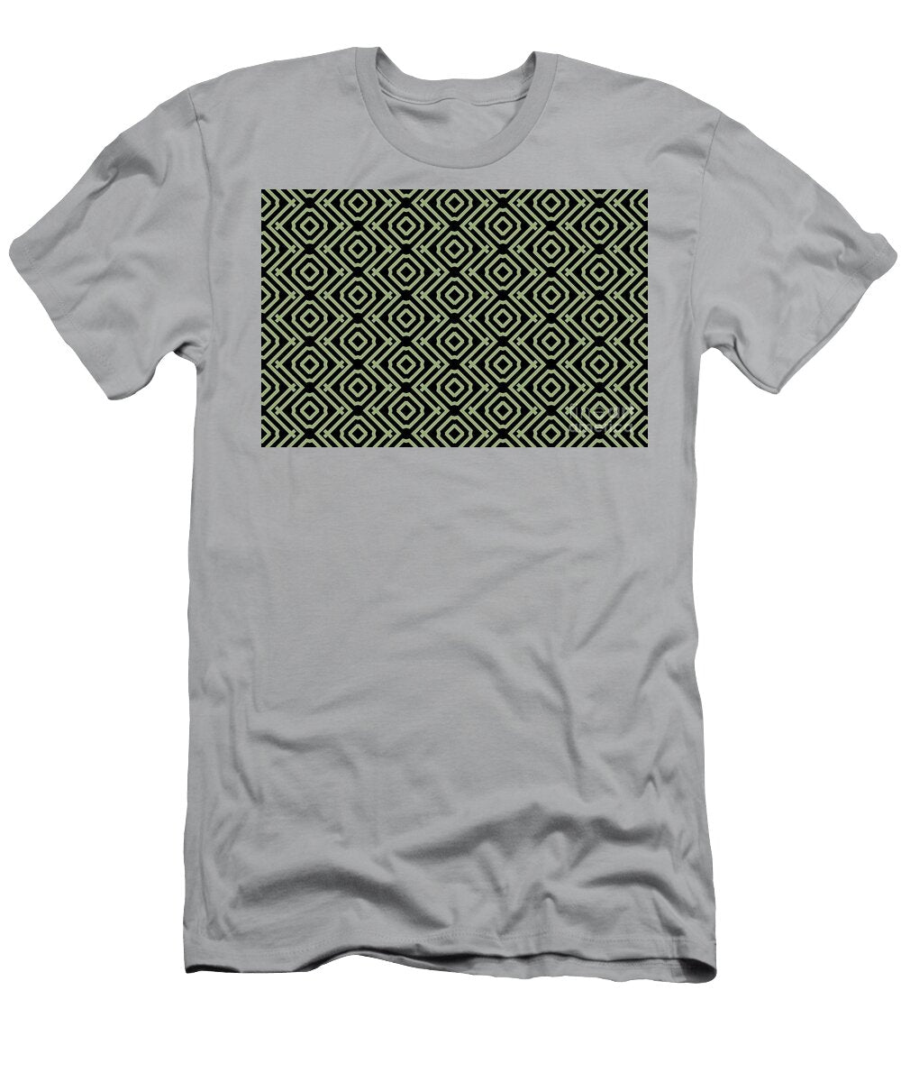 Green and Black Vertical Stripe Diamond Pattern Petite Pattern Minimal Graphic Designs T-Shirt