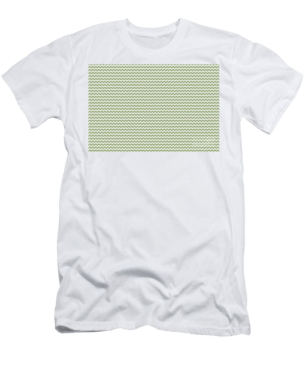 Green and White Chevron Line Pattern Petite Pattern Minimal Graphic Designs T-Shirt