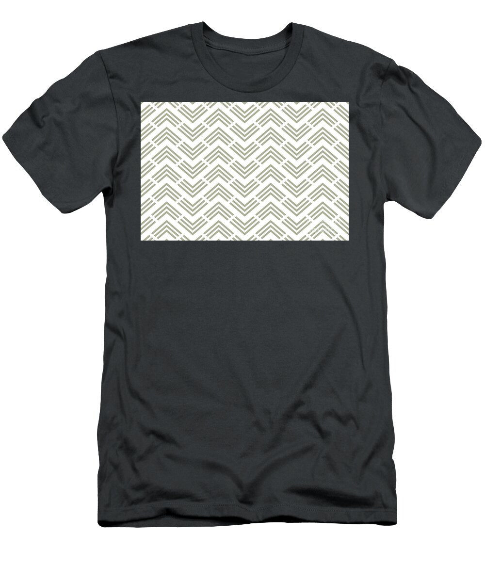 Green and White Chevron Rhombus Arrow Pattern Petite Pattern Minimal Graphic Designs T-Shirt