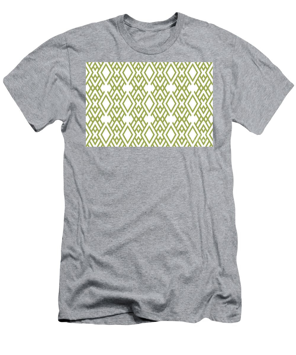 Green and White Geometric Striped Pattern Petite Pattern Minimal Graphic Designs T-Shirt