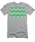 Green and White Square Mosaic Stripe Pattern Petite Pattern Minimal Graphic Designs T-Shirt