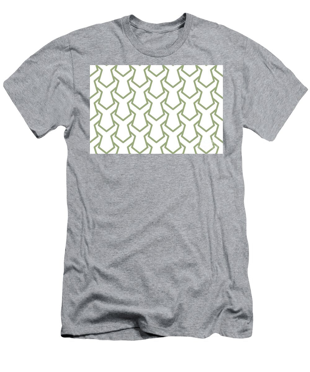 Green and White Tessellation Line Pattern 11 Petite Pattern Minimal Graphic Designs T-Shirt