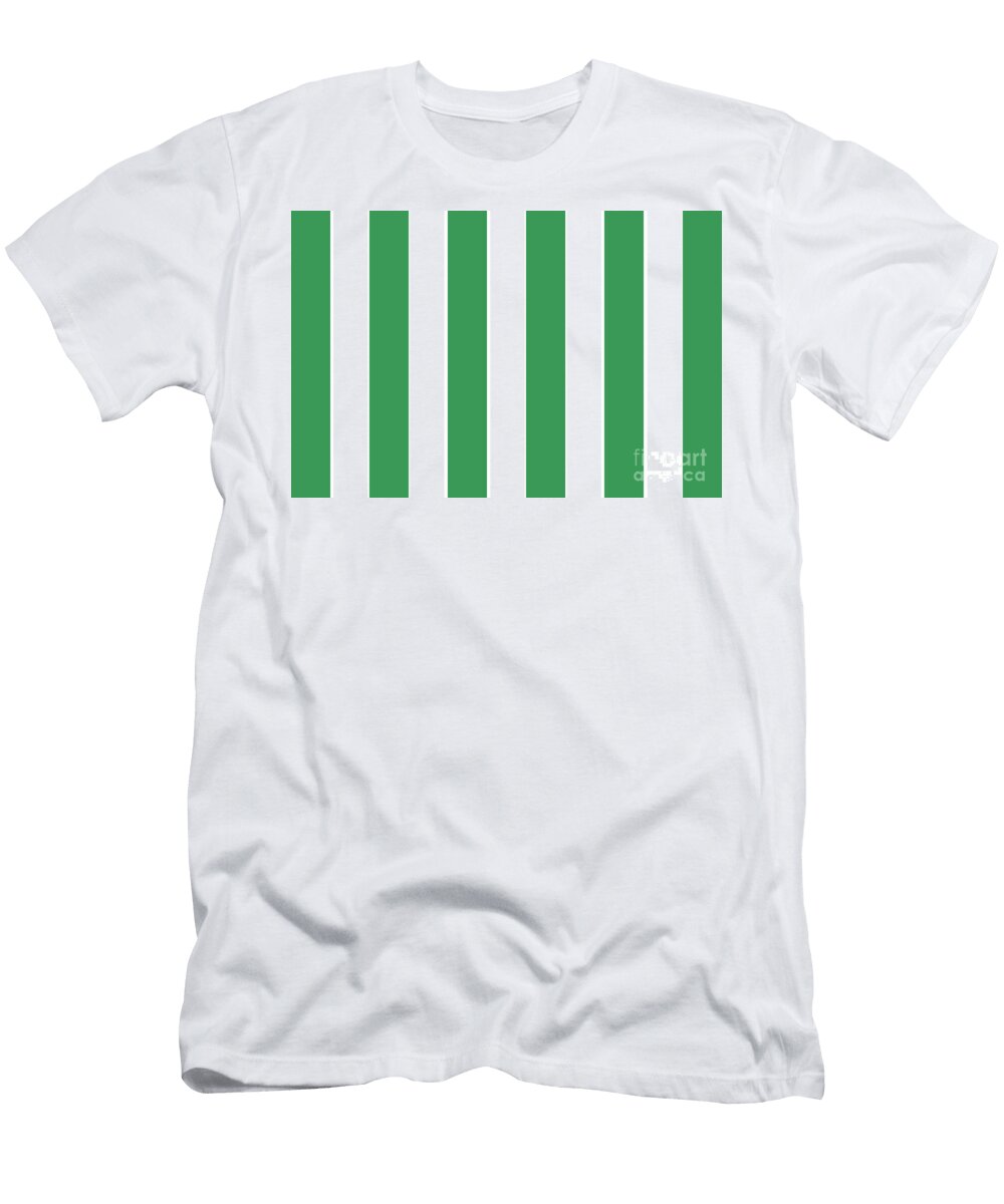 Green and White Vertical Stripe Pattern Petite Pattern Minimal Graphic Designs T-Shirt