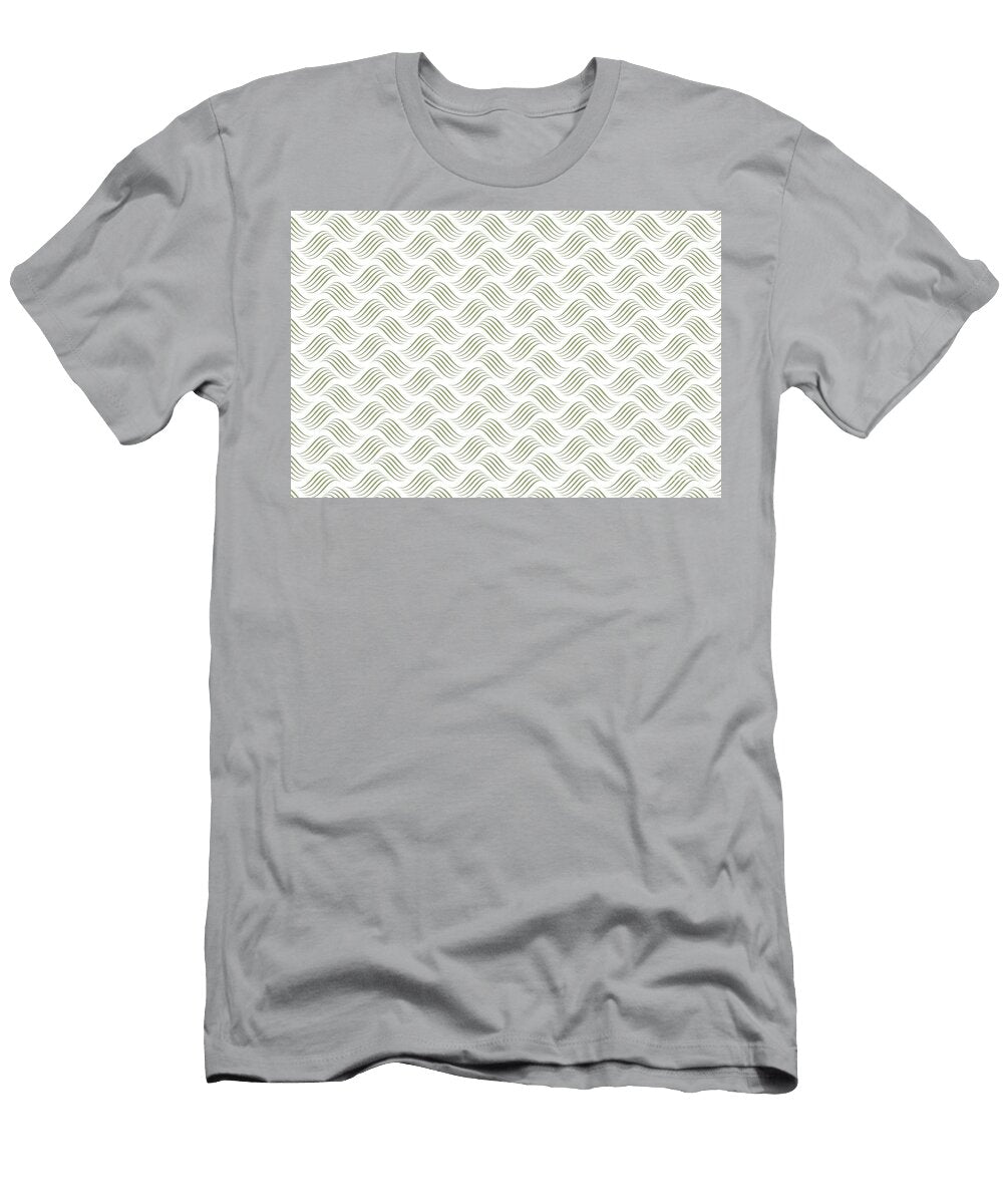 Green and White Wavy Tessellation Line Pattern Petite Pattern Minimal Graphic Designs T-Shirt