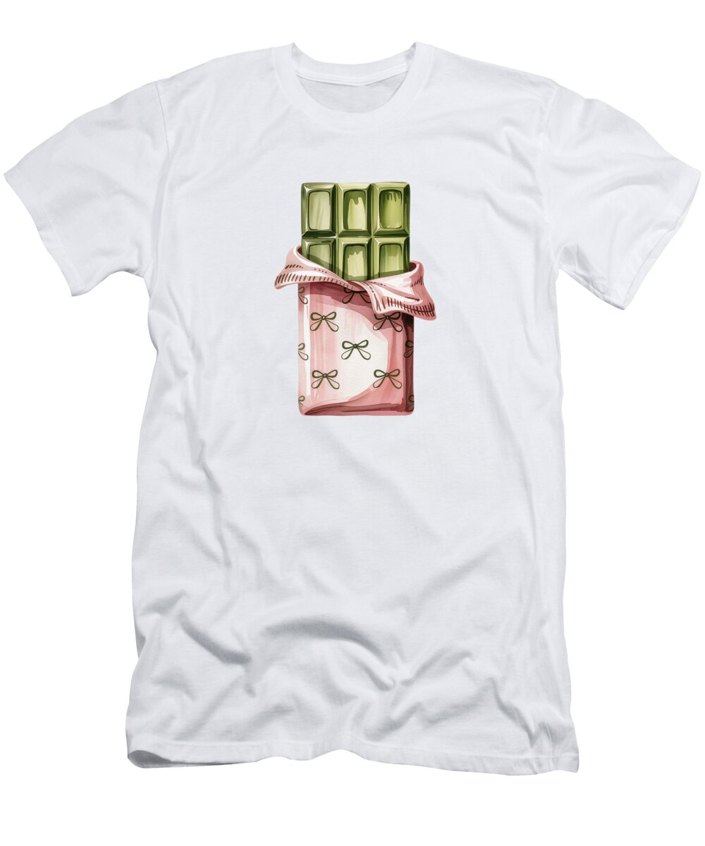Green Chocolate in Pink Wrapper Joanna Redesiuk T-Shirt