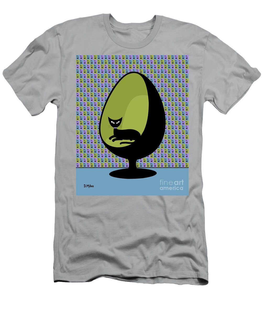 Green Egg Chair Mod Wallpaper Donna Mibus T-Shirt