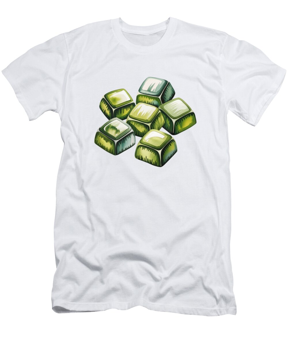 Green Gem Cubes Arrangement Joanna Redesiuk T-Shirt