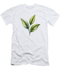 Green Leaves on Gray Background Joanna Redesiuk T-Shirt