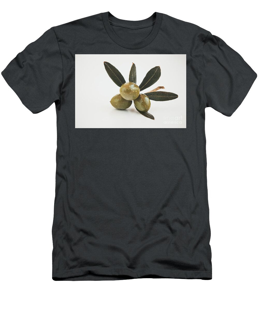 Green Olives Isolated on White Background Anna Om T-Shirt