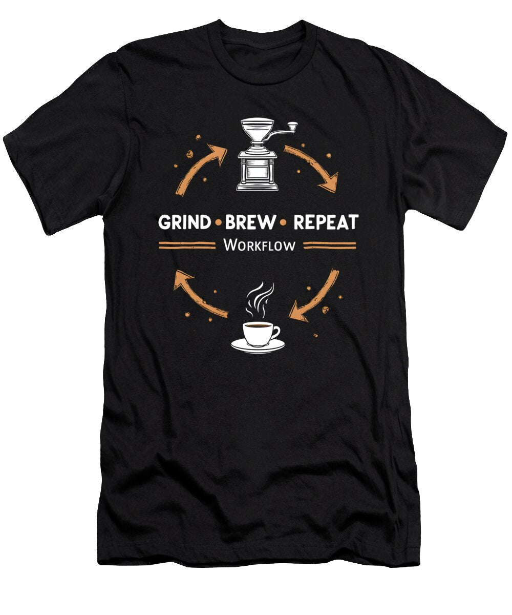 Grind Brew Repeat Coffee Ritual Moon T-Shirt