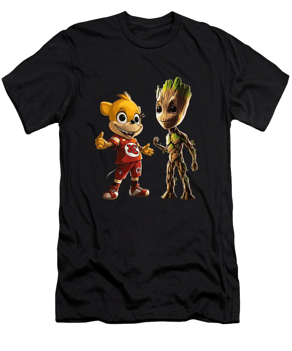 Groot Vs Chiefs Logo Blockbuster Brand Battle Mizorey T-Shirt