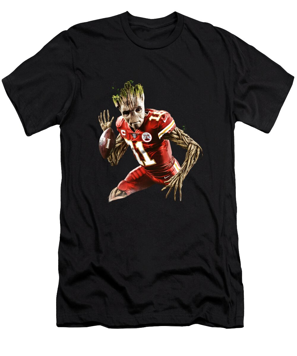 Groot Vs Chiefs Logo Chiefly Cosmic Contest Mizorey T-Shirt
