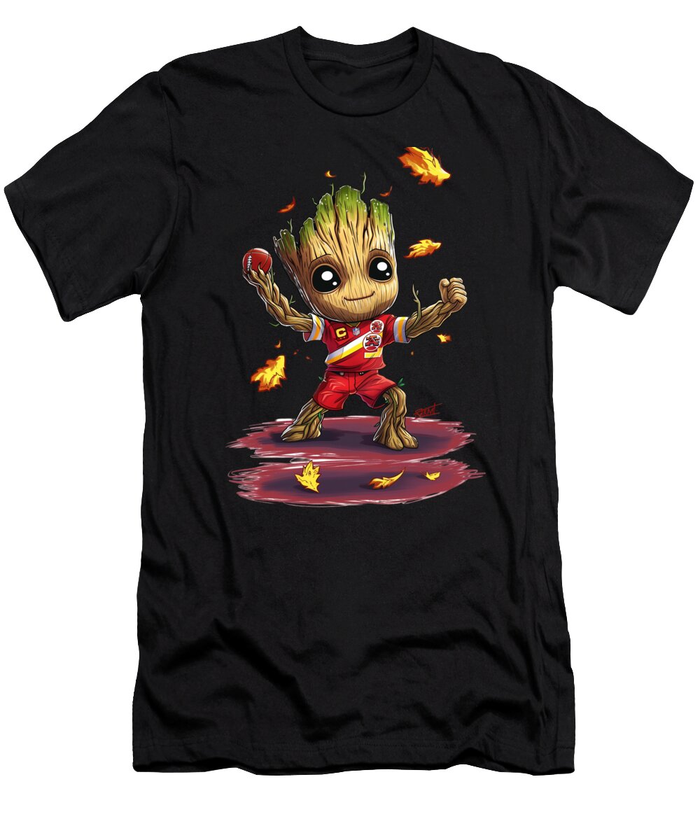 Groot Vs Chiefs Logo Clash of Icons Mizorey T-Shirt