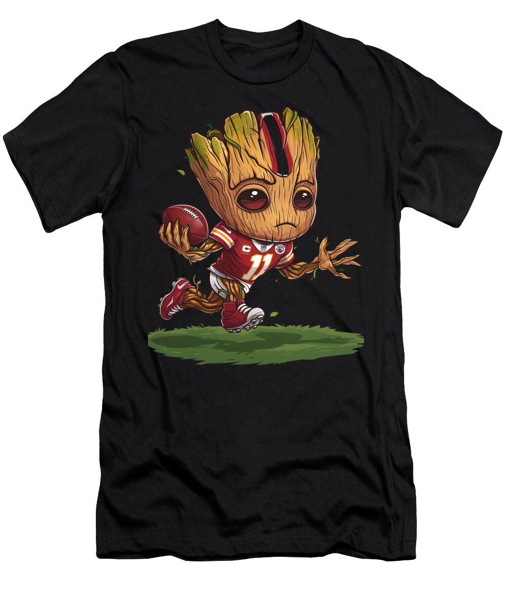 Groot Vs Chiefs Logo Crest Combat Commence Mizorey T-Shirt