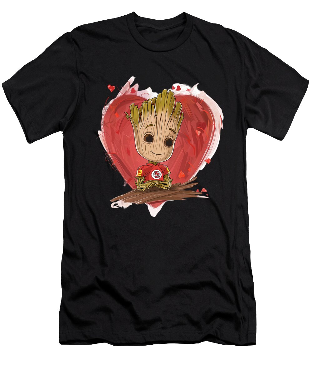 Groot Vs Chiefs Logo Game Day Sci Fi Mizorey T-Shirt