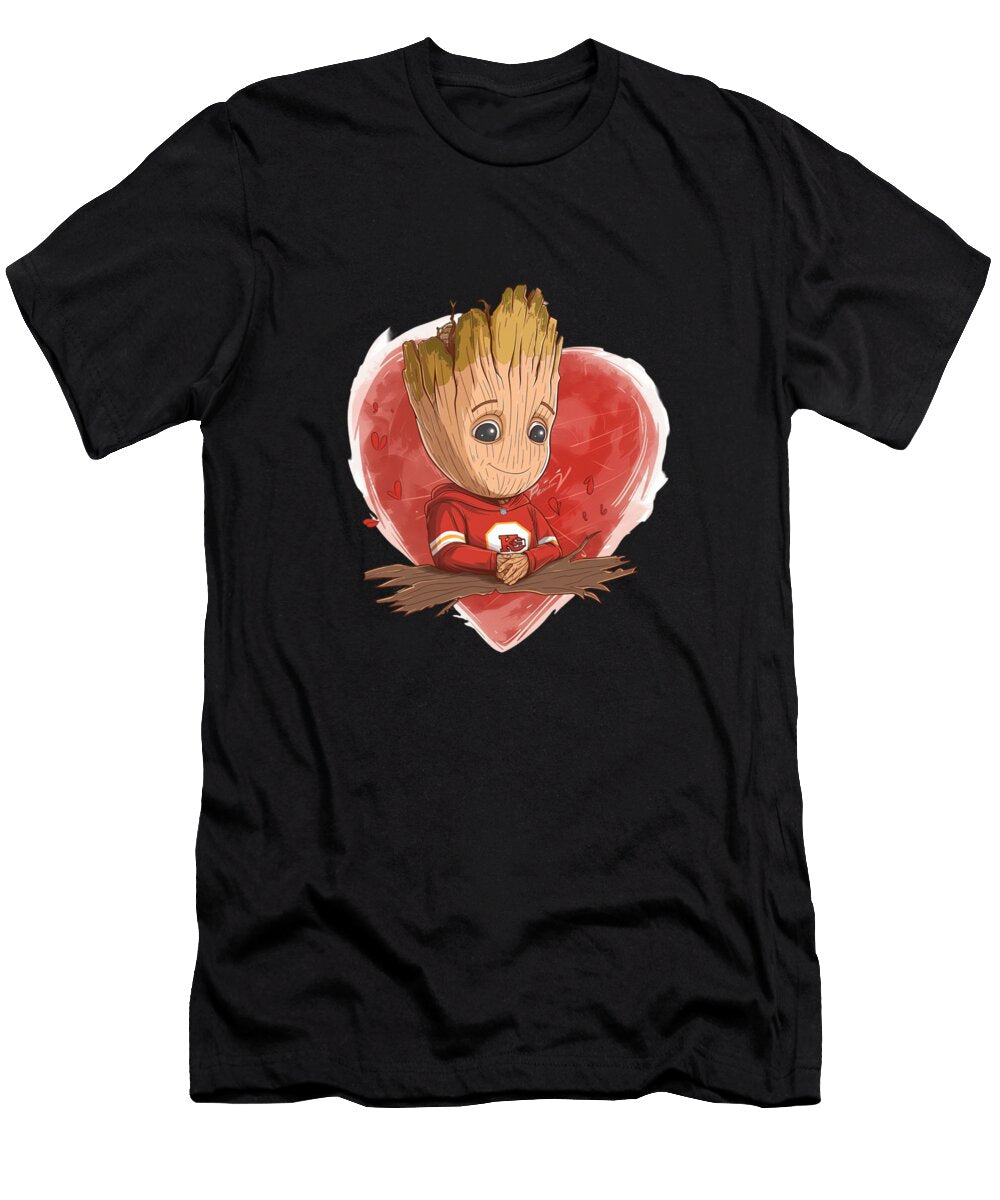 Groot Vs Chiefs Logo Guardians Game on Mizorey T-Shirt