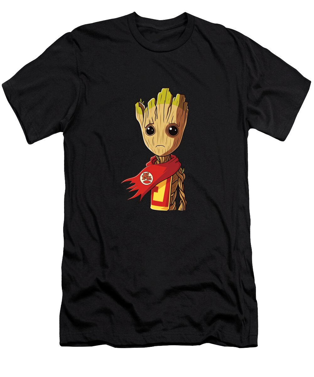 Groot Vs Chiefs Logo Insignias in Intense Mizorey T-Shirt