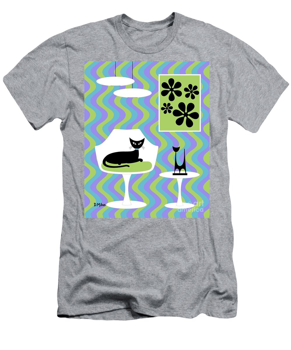 Groovy Blue Stripes Room Donna Mibus T-Shirt