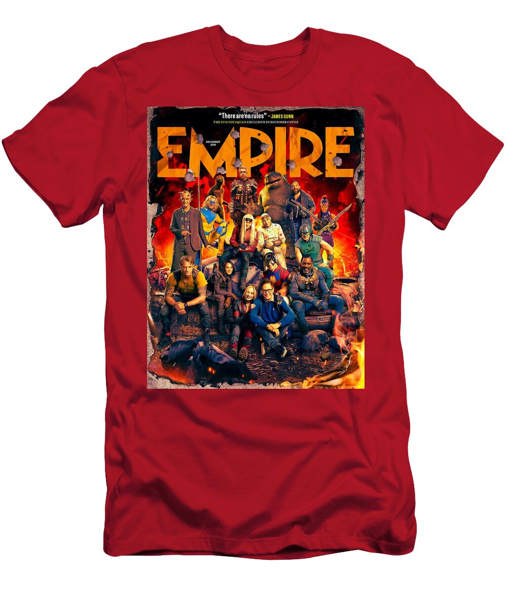 Group Portrait of Costumed Figures on Burning Background Matcha Coffe T-Shirt