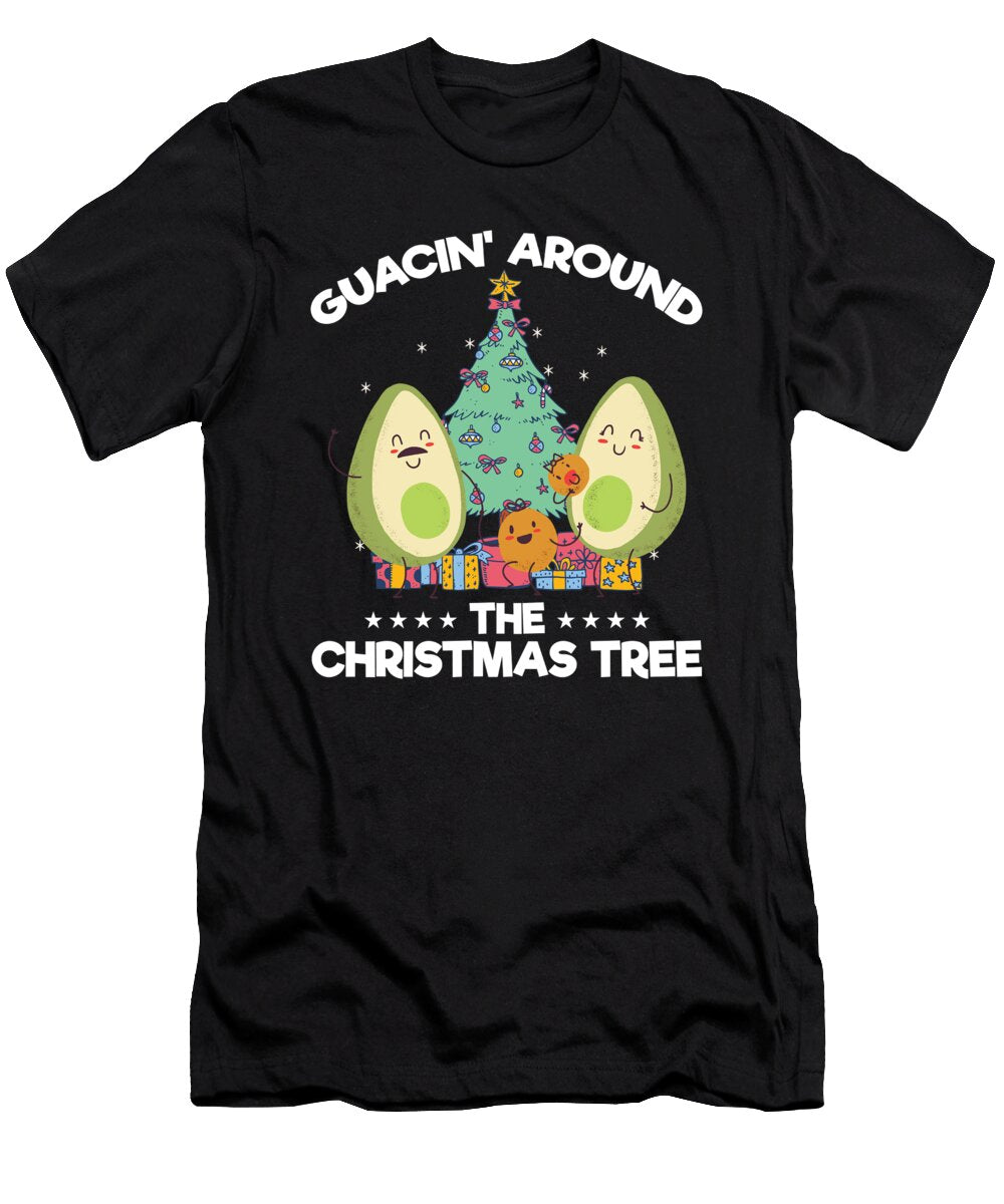 Guacin Around the Christmas Tree Avocado Xmas Gift Haselshirt T-Shirt