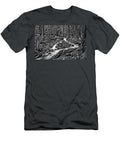 Gushing Through Sol Duc Black and White Adam Jewell T-Shirt
