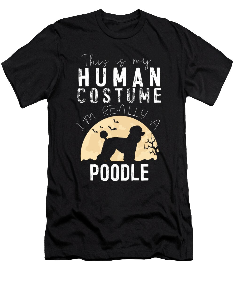 Halloween Human Costume Poodle Moon Silhouette Wowshirt T-Shirt