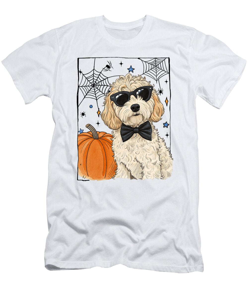 Halloween Poodle Spooky Season Fall Pumpkin Bow Zyneu Gangd T-Shirt
