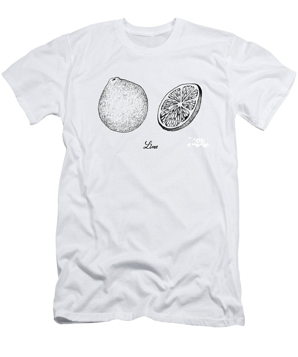 Hand Drawn of Fresh Limes on White Background Iam Nee T-Shirt