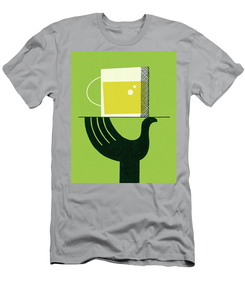 Hand Holding Tray with Beer Csa Images T-Shirt