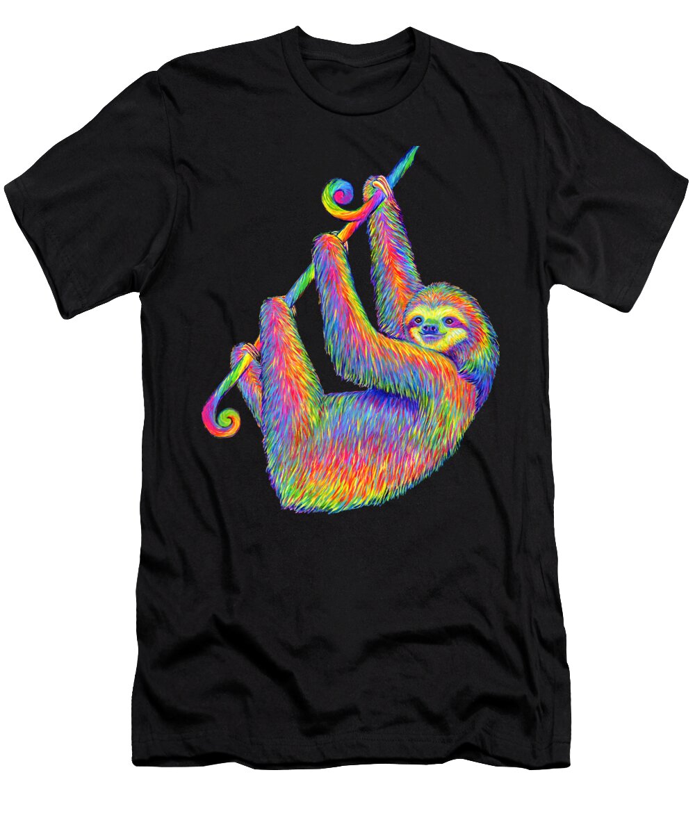 Hanging Around Psychedelic Sloth Rebecca Wang T-Shirt